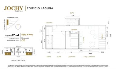 PUERTOS | JOCHY | Edificio Laguna - Departamento de 3 ambientes en venta