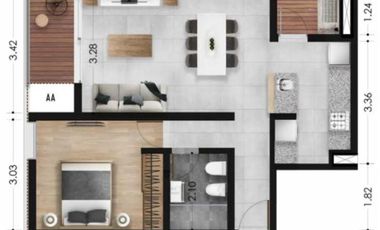 Departamento 1 dormitorio