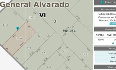 Terreno en venta - 246Mts2 - Mar del Sur