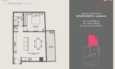 Departamento wilde dos ambientes en venta nuevo proyecto en pozo