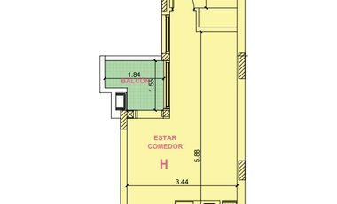 Departamento de un dormitorio con balcon