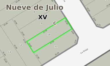 Terreno en venta - 333Mts2 - 9 de Julio