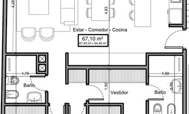 Departamento de tres ambientes a la venta en Nuevo Quilmes Externo