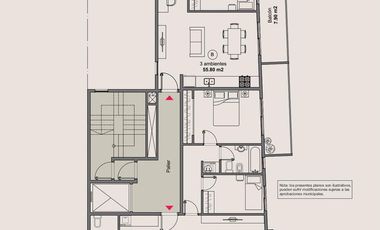 Venta departamento 3 ambientes con balcón y terraza en Wilde