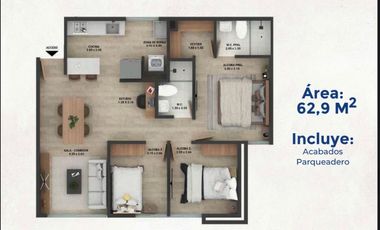 VENDO APARTAMENTO EN EL CARMEN DE VBORAL