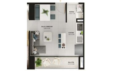 Apartamento en Venta en Obra Gris o Acabado Distrito Plaza