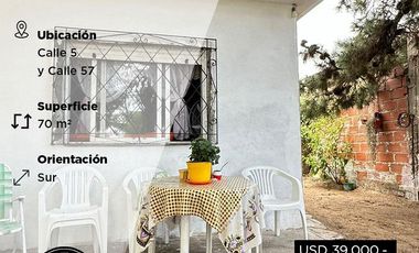 Casa de dos ambientes en Mar del Tuyu - Calle 5 y Calle 57