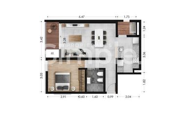 Venta departamento 1 dormitorio en Condominios Botania Amenities Seguridad