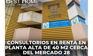 Consultorios planta alta de 40 m2 por el. Mercado 28 - Cancún