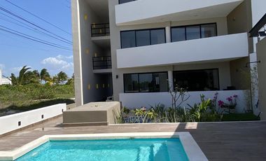 DEPARTAMENTO EN VENTA MERIDA, PLAYA SAN BENITO, PUNTA SOLE, 2DA FILA, LISTO.