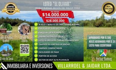 Parcela en Venta en YERBAS BUENAS, REGIÓN DEL MAULE