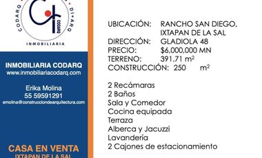 VENTA DE CASA EN IXTAPAN DE LA SAL