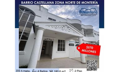 SE VENDE CASA EN BARRIO CASTELLANA ZONA NORTE DE MONTERIA
