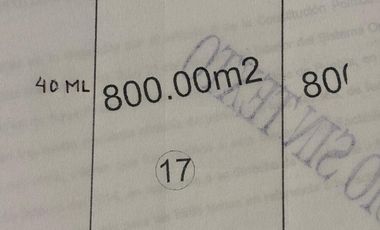 Terreno en venta en Puebla Haras ciudad ecológica 800 metros