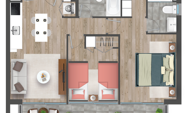 VENTA DEPARTAMENTO 2HAB 0BA MACUL