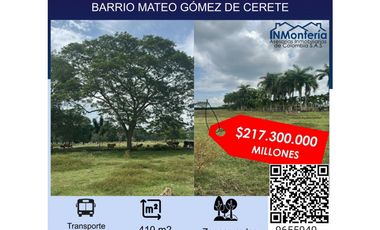 VENTA DE LOTES EN LAGOS DE SANTA RITA - BARRIO MATEO GÓMEZ DE CERETE