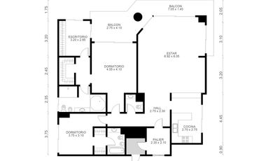 SEMI PISO en Torre Humbolt, Balcón aterrazado, Seguridad 24hs, Full Amenities