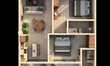 DEPARTAMENTO EN VENTA EN MAHAHUAL DE 1 HABITACION