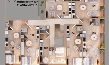 Departamento venta Casa Roma, Monterrey Roma Norte