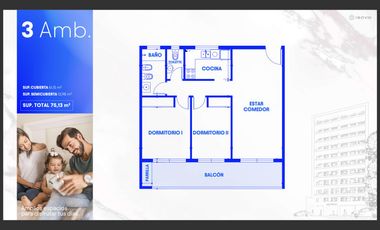 Departamento 3 AMB EN CASEROS CENTRO BALCON ATERRAZADO CON PARRILLA , ENT 2028