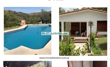 AT84. CASA A MTS DEL RIO CON PILETA, QUINCHO (8 PAX)
