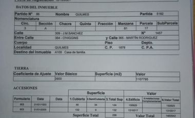 Casa en venta en Quilmes Oeste