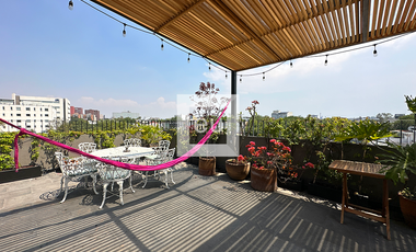 Pent-House con Roof privado en Renta en la Roma Norte