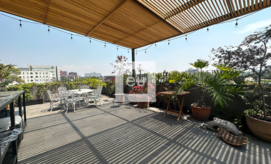 Pent-House con Roof privado en Renta en la Roma Norte