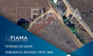 TERRENO EN VENTA CON EXCELENTE UBICACIÓN EN EL REFUGIO, TEPIC, NAY.  (I)