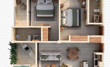 DEPARTAMENTO EN PRE-VENTA EN HAMA BEACH CONDO , MAHAHUAL.