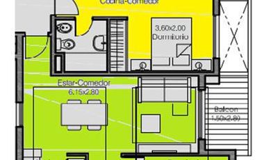 Venta departamento 2 ambientes con balcón en Villa Dominico