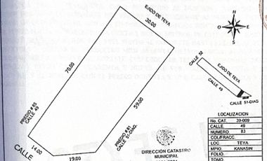 TERRENO DE OPORTUNIDAD EN VENTA UBICADO EN TEYA, KANASIN, CERCA DE PERIFÉRICO.
