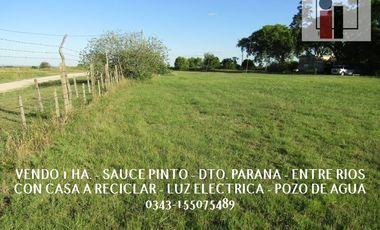 VENDO CHACRA ZONA PARANA, ENTRE RIOS