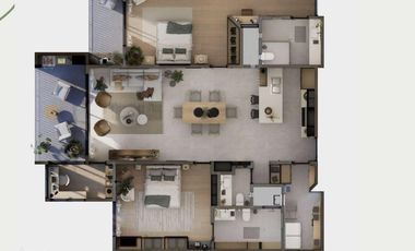 Departamento en venta en Val'Quirico, Tlaxcala, 2 recamaras y amenidades