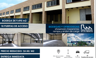 ALQUILER DE AMPLIA E IMPECABLE BODEGA DE 1.054M2 EN TOCUMEN