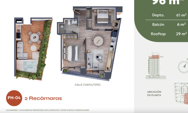 Departamento PH preventa Nápoles, Col Juárez