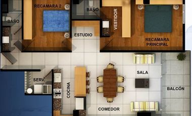 RENTA DEPARTAMENTO AMUEBLADO EN CHAPALITA