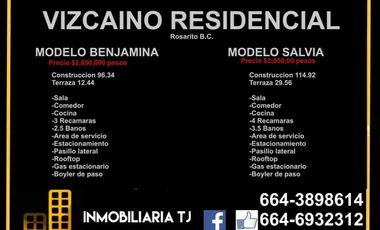 Estrena casa en Rosarito! Vizcaino Residencial