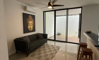 RENTA DE DEPARTAMENTO AMUEBLADO CON PISCINA EN TEMOZON NORTE.