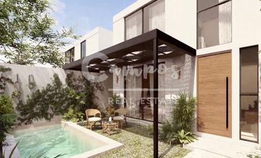Casa de 2 pisos y 3 recamaras en privada residencial en Conkal, Yucatan. Preventa diciembre 2027