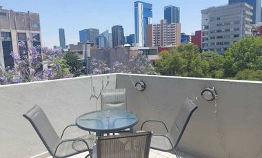 Renta Departamento amueblado en la Cuauhtémoc con Roof Garden privado