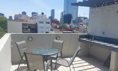 Renta Departamento amueblado en la Cuauhtémoc con Roof Garden privado