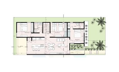Casa de un piso y 3 recamaras totalmente amueblada y equipada, a 3 calles del mar  Entrega inmediata