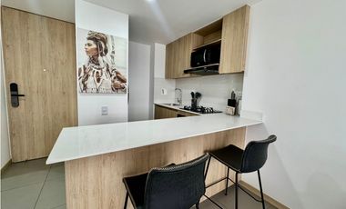 Apartaestudio frente a ciudad del río para la renta amoblada, piso 14