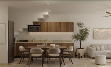 DEPARTAMENTO CON ROOF EN VENTA PIONERA, CONKAL MERIDA.