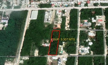 TERRENO FRACC. ALAMOS II CANCÚN SUP. 3,307 MTS