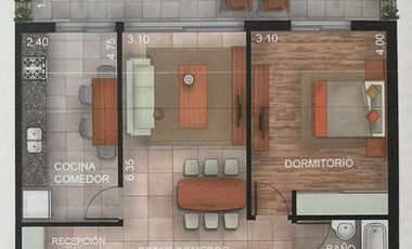 Departamento en Altos de Maschwitz - 2 AMB con Jardín