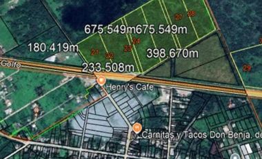 Venta 16 Hectáreas de Terreno a Pie de Carretera Federal Mérida - Cancun
