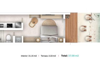 DEPARTAMENTO EN MAHAHUAL CON VISTA AL MAR Y ACCESO PRIVADO A PLAYA