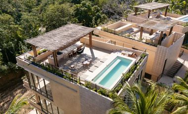 Penthouse en Bacalar de 2 habitaciones | acceso a la laguna | Rooftop y alberca |Casa club